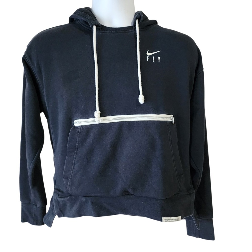 Nike Dri-FIT Fly Hoodie Women's Small Black Pullover Pocket Sweatshirt S